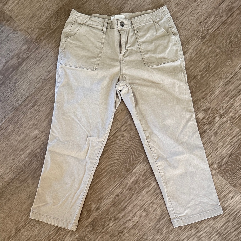 1822 Denim Women's Tan Cropped Pants